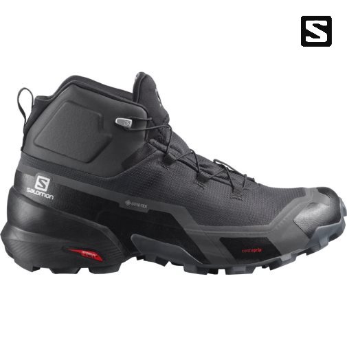 Black Salomon Cross Hike Mid GTX Men's Hiking Boots | IE TJ7954